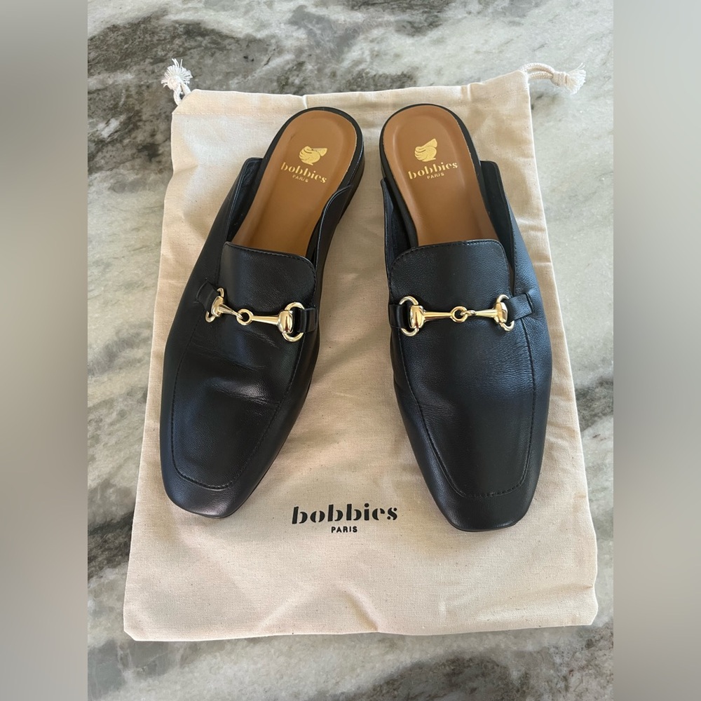 Bobbies Paris Emy horsebit Mule Loafers Women’s in Black Lambskin Leather